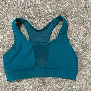 Curves n combatboots Teal Sports Bra